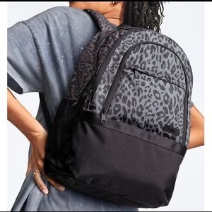 VS PINK collegiate backpack book bag LEOPARD GRAY